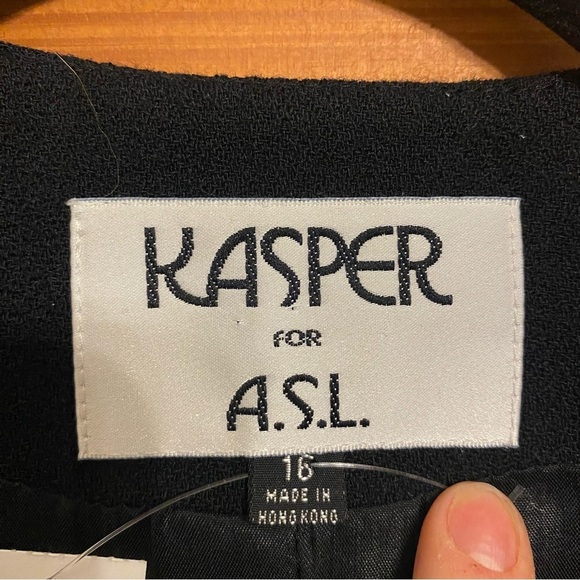 Kasper Embellished 100% Wool Zip Up Snap Button Detail Blazer Work Coat - Picture 3 of 7